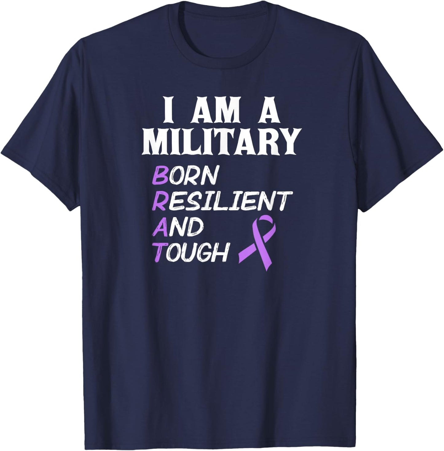 Military Child Month Purple Brat Fun T-Shirt - T-Shirt | Navy