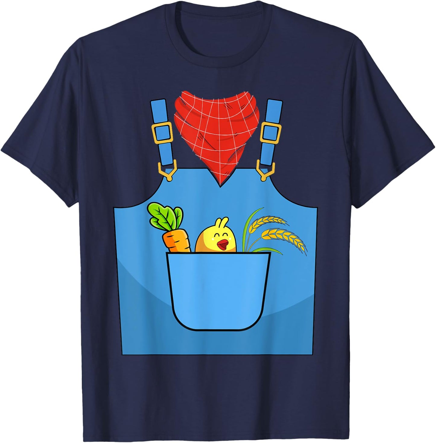 Farmer Costume Halloween Simple Cute Farm Women Men Kids T-Shirt - T-Shirt | Navy
