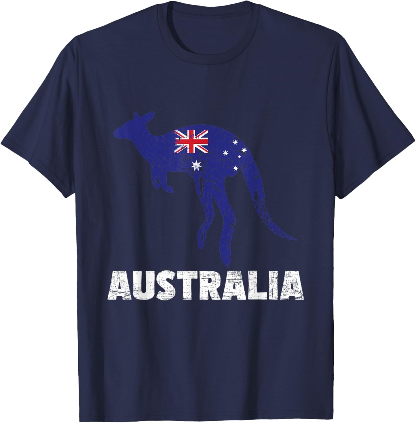 Mother And Baby Kangaroo - Marsupial Australia Animal Lover T-Shirt - T-Shirt | Navy