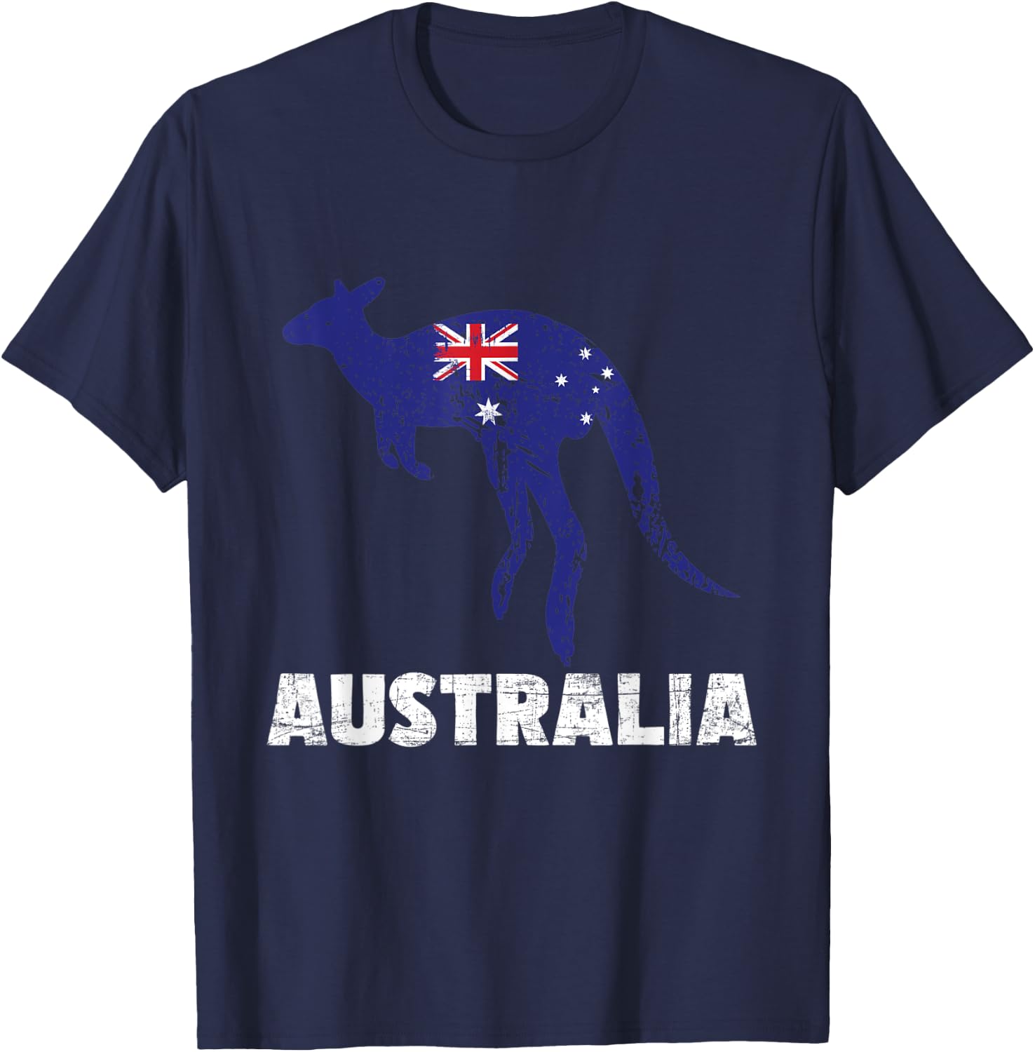 Mother And Baby Kangaroo - Marsupial Australia Animal Lover T-Shirt - T-Shirt | Navy