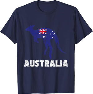 Mother And Baby Kangaroo - Marsupial Australia Animal Lover T-Shirt - T-Shirt | Navy
