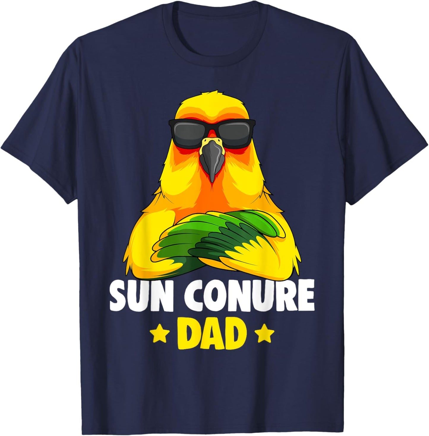Sun Conure Dad Parrot Bird T-Shirt - T-Shirt | Navy