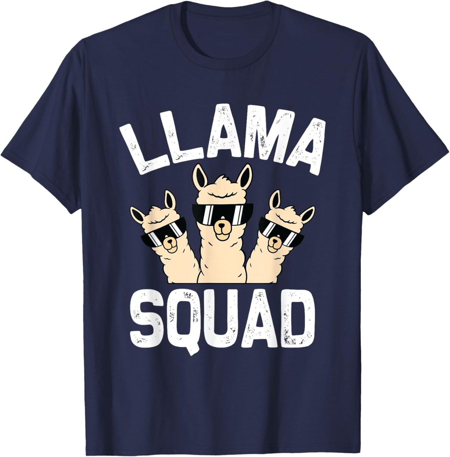 Funny Llama Design Men Women Cute Llama Alpaca Girls Boys T-Shirt - T-Shirt | Navy