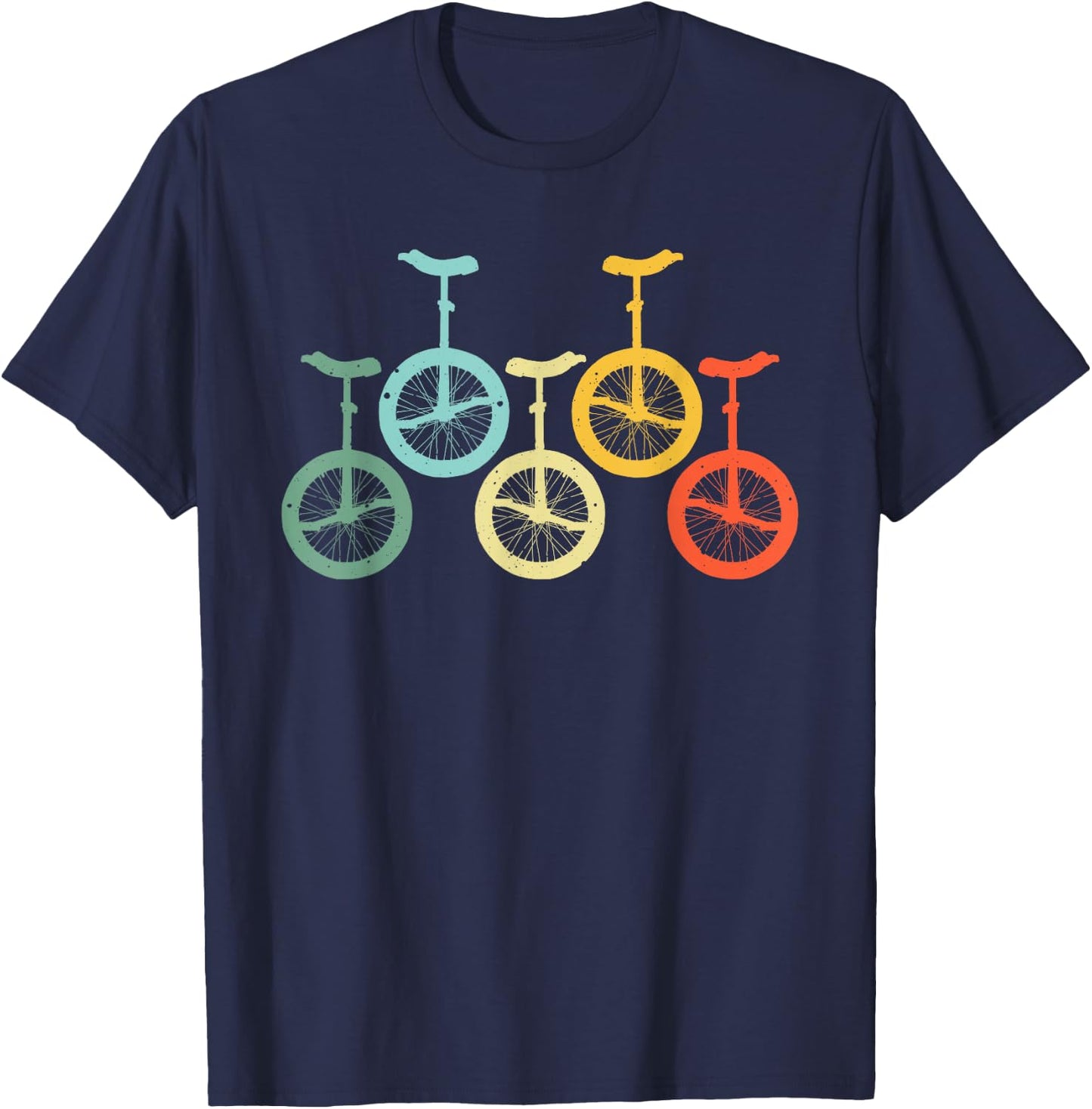 Funny Vintage Unicycle Design Women Unicycling Lover T-Shirt - T-Shirt | Navy