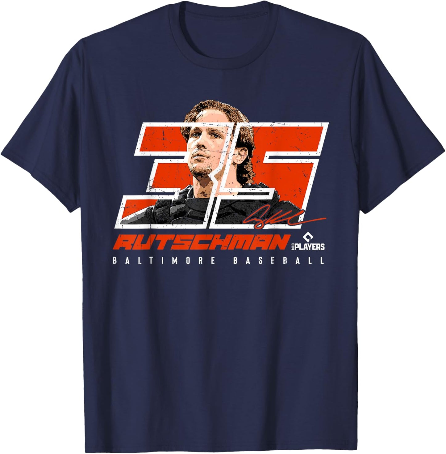 Silhouette Adley Rutschman Baltimore MLBPA T-Shirt - T-Shirt | Navy