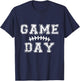Game Day Football Season Black T-Shirt - T-Shirt | Navy