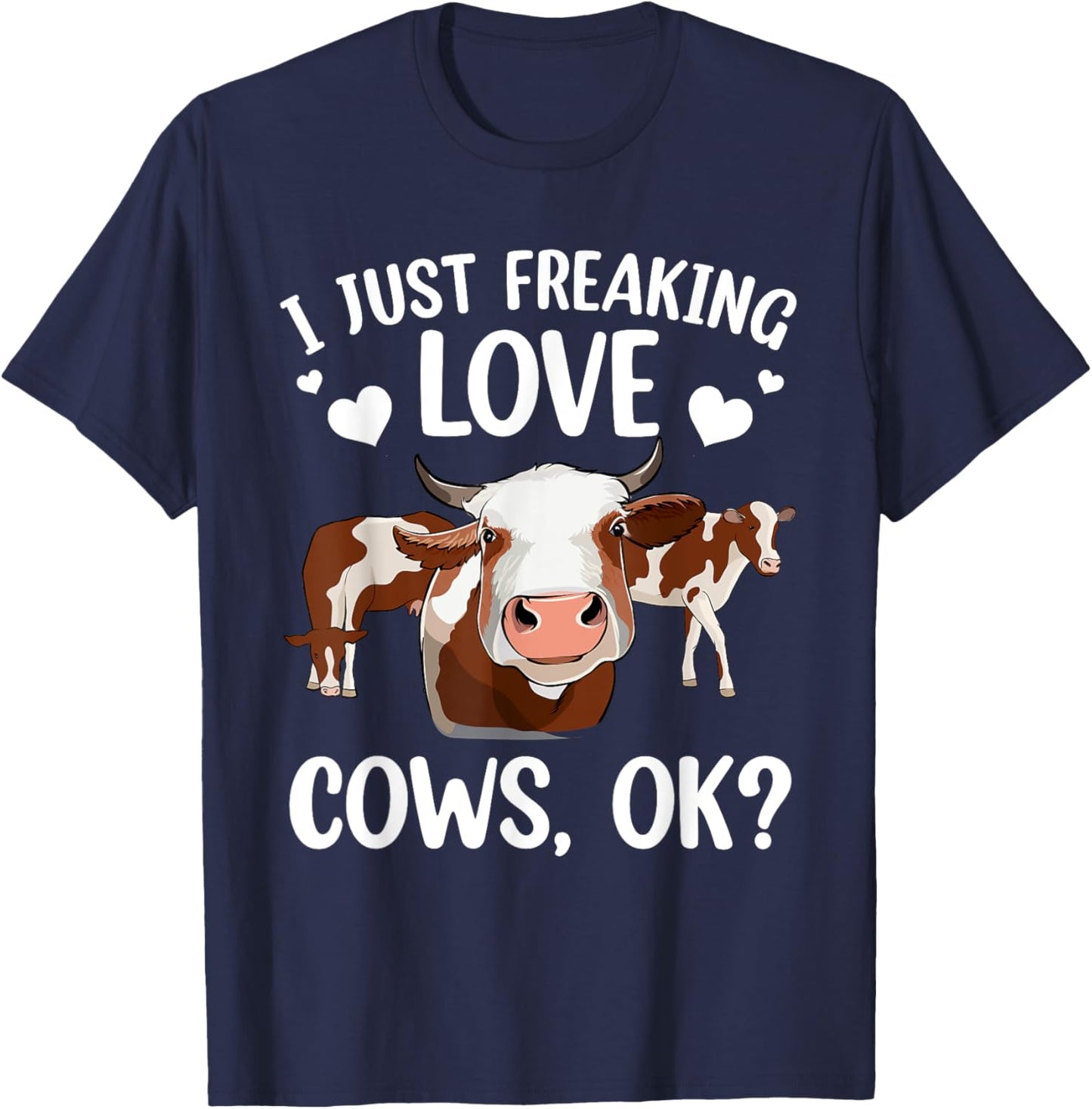 Cool Cows Women Cow Lover Farmer Cattle Farm Animal T-Shirt - T-Shirt | Navy