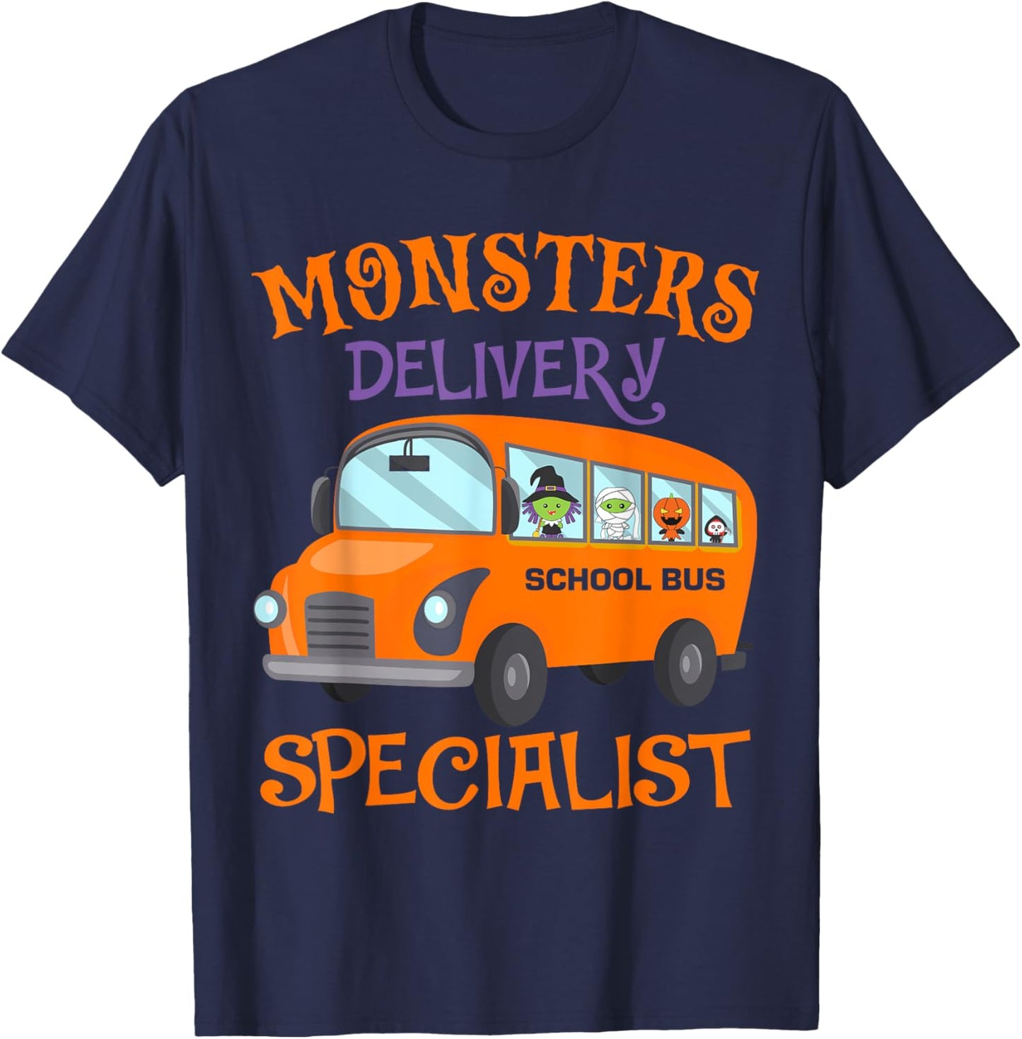 School Bus Driver Halloween T-Shirt - T-Shirt | Navy