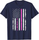 Fight Breast Survivor American Flag Breast Cancer Awareness T-Shirt - T-Shirt | Navy