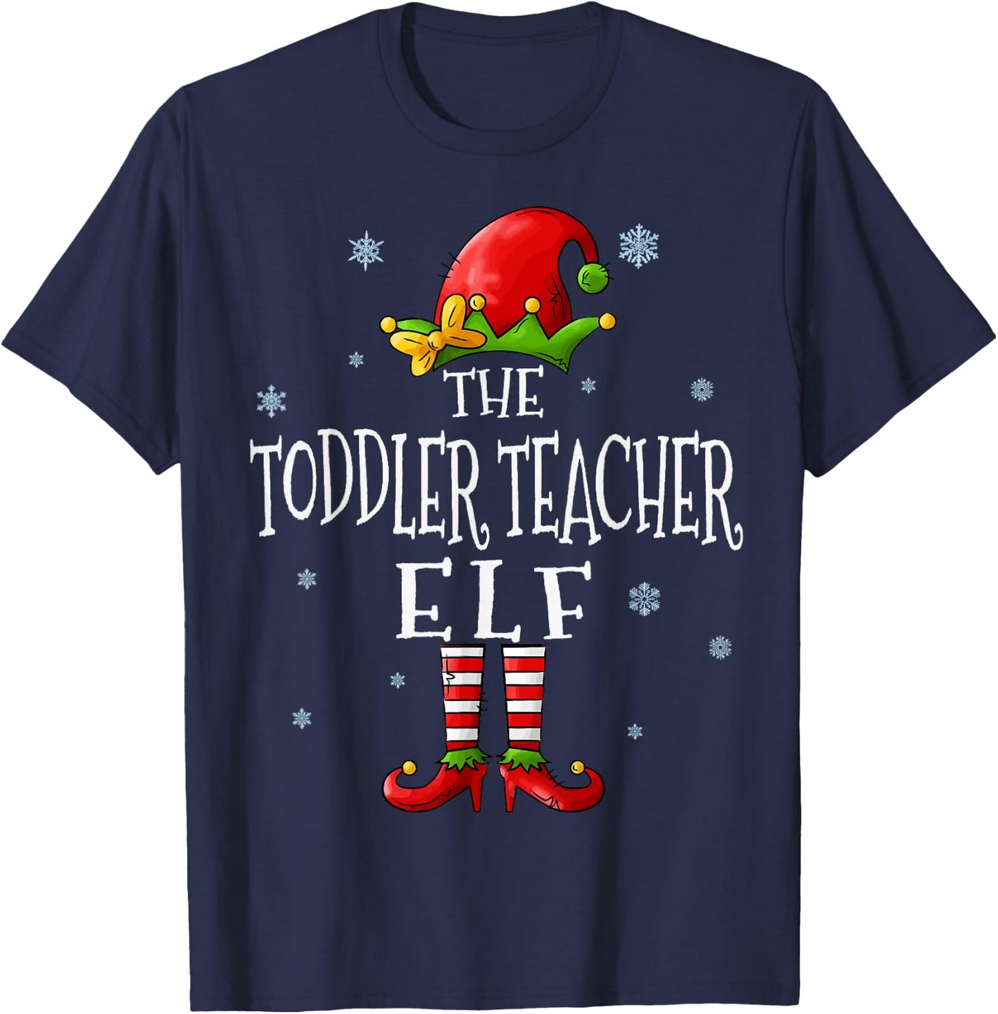 The Toddler Teacher Elf Squad Xmas Groupe Matching Christmas T-Shirt - T-Shirt | Navy