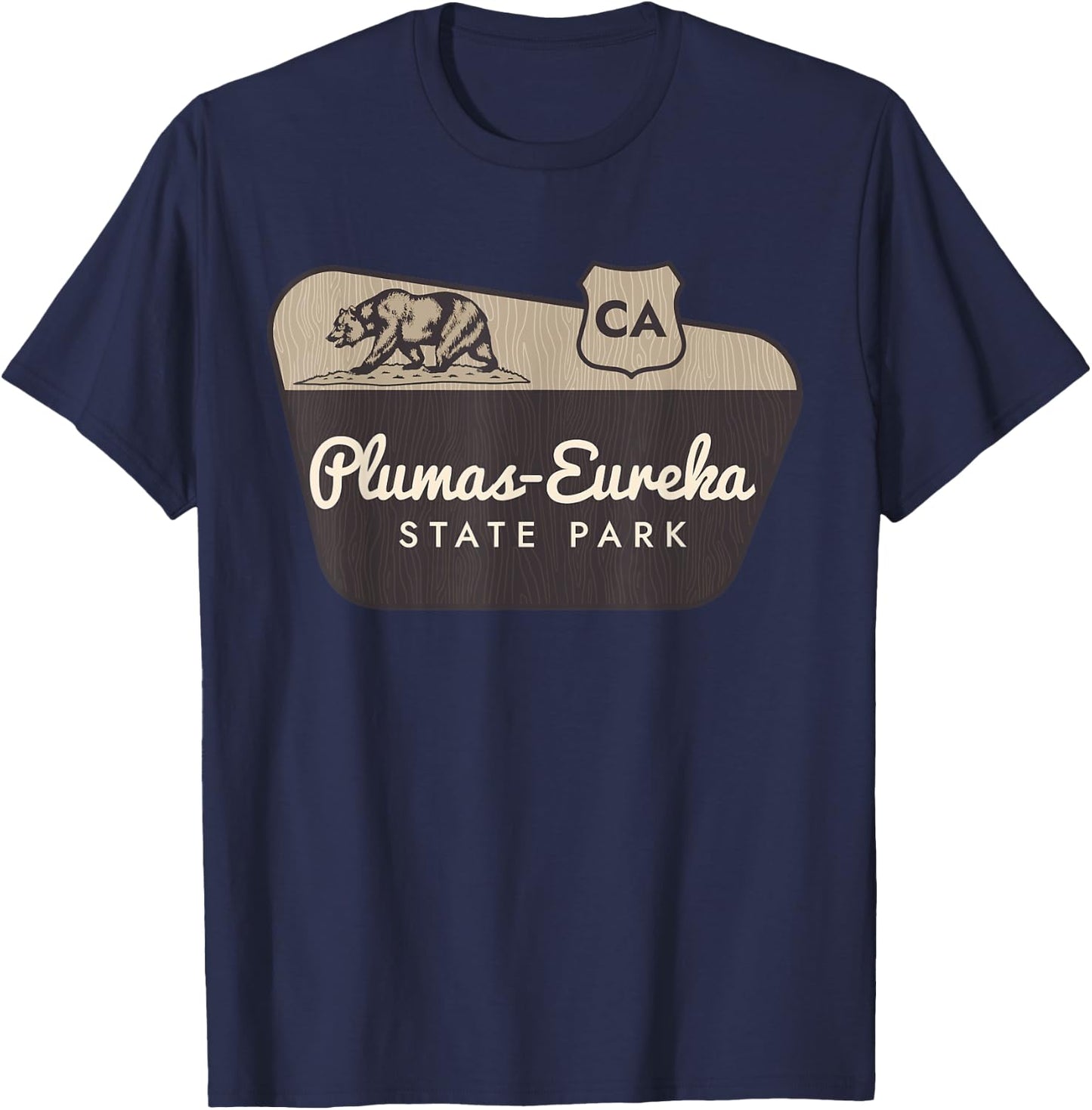 Plumas-Eureka State Park California Welcome Sign Vacation T-Shirt - T-Shirt | Navy