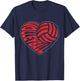 Love Volleyball Best Fun Birthday, Valentine Day T-Shirt - T-Shirt | Navy