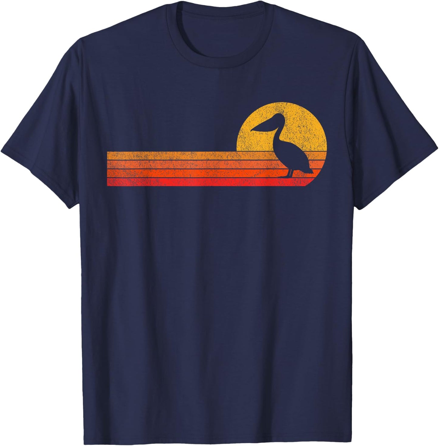 Retro Pelican Lover Funny Pelican Vintage T-Shirt - T-Shirt | Navy