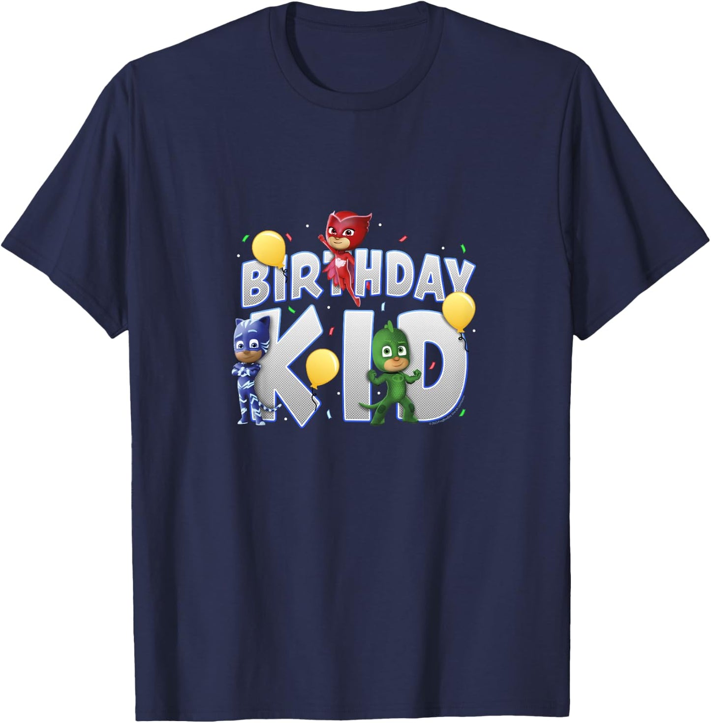 Kids PJ Masks Birthday Kid Catboy Owlette & Gekko Youth T-Shirt - T-Shirt | Navy