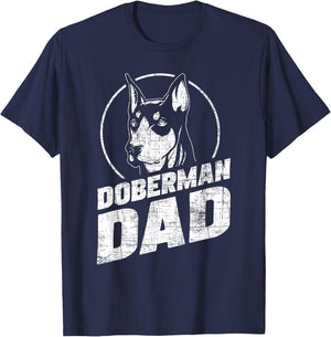 Doberman Dad - Father's Day Dog Owner Canine Pet Animal Love T-Shirt - T-Shirt | Navy