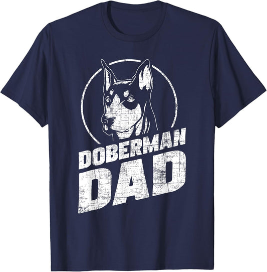 Doberman Dad - Father's Day Dog Owner Canine Pet Animal Love T-Shirt - T-Shirt | Navy