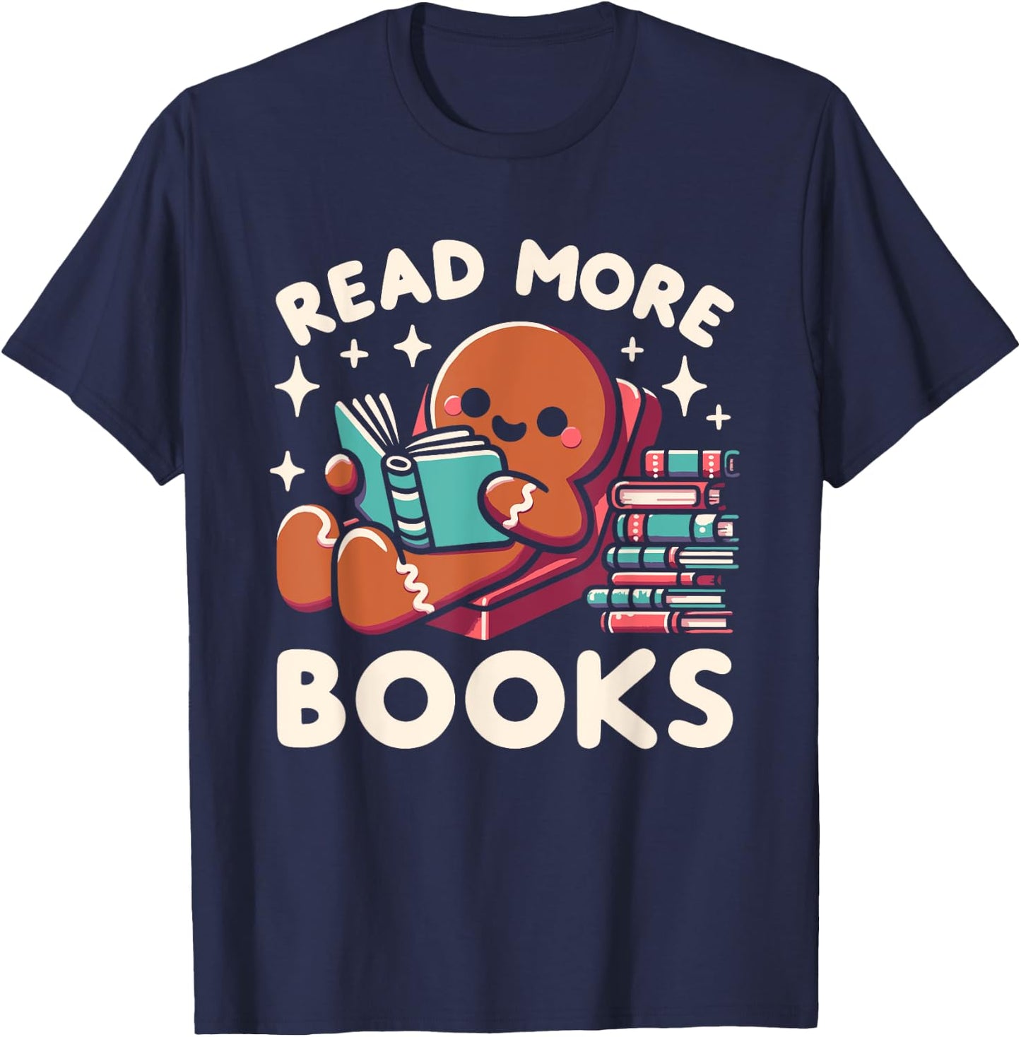 Christmas Teacher Read More Books Funny Women T-Shirt - T-Shirt | Navy