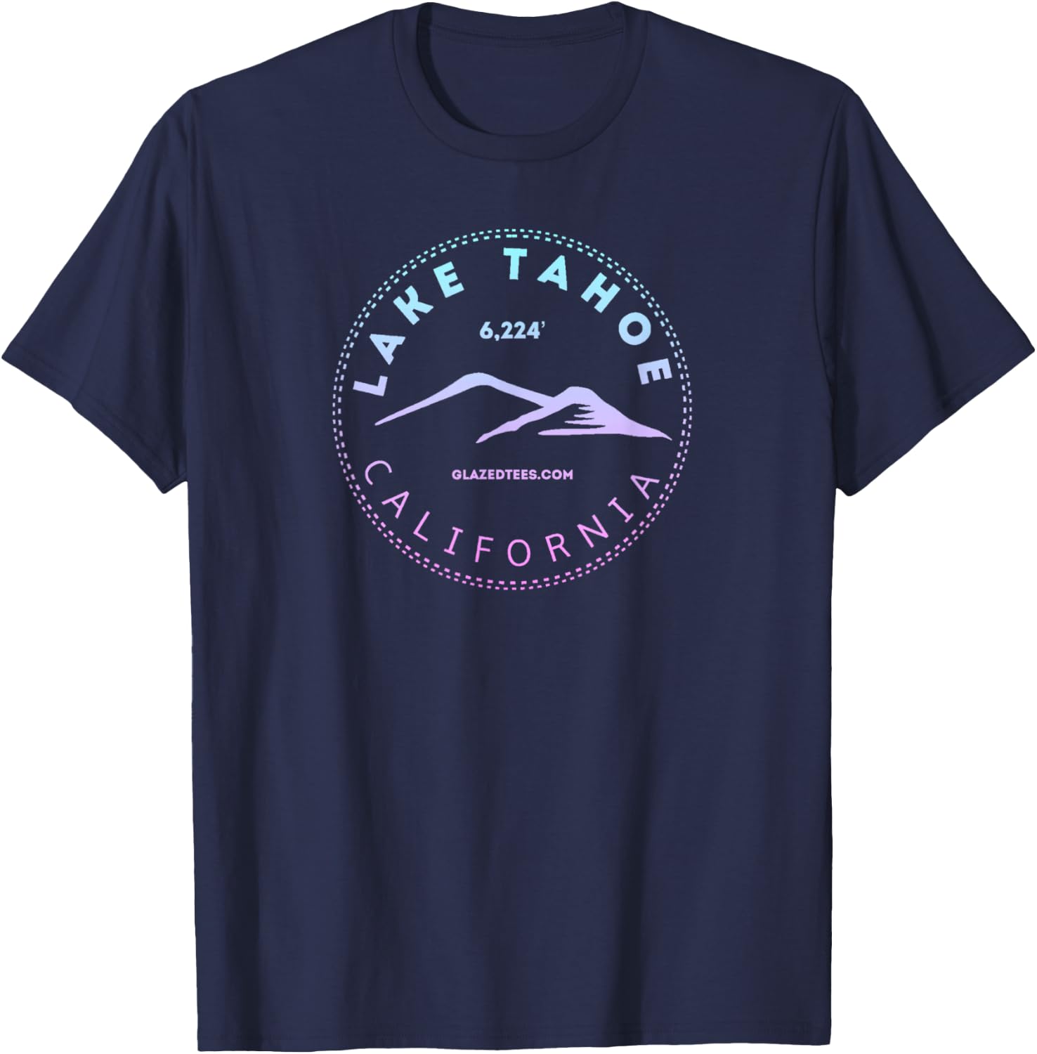 Lake Tahoe California Retro Mountain T-Shirt - T-Shirt | Navy