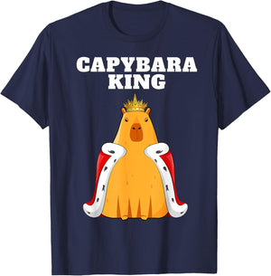 Capybara King Lover Humor Funny Cute Quirky Animal T-Shirt - T-Shirt | Navy