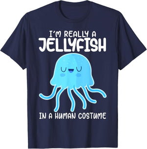 I'm Really a Jellyfish in a Human Costume Kids Halloween T-Shirt - T-Shirt | Navy