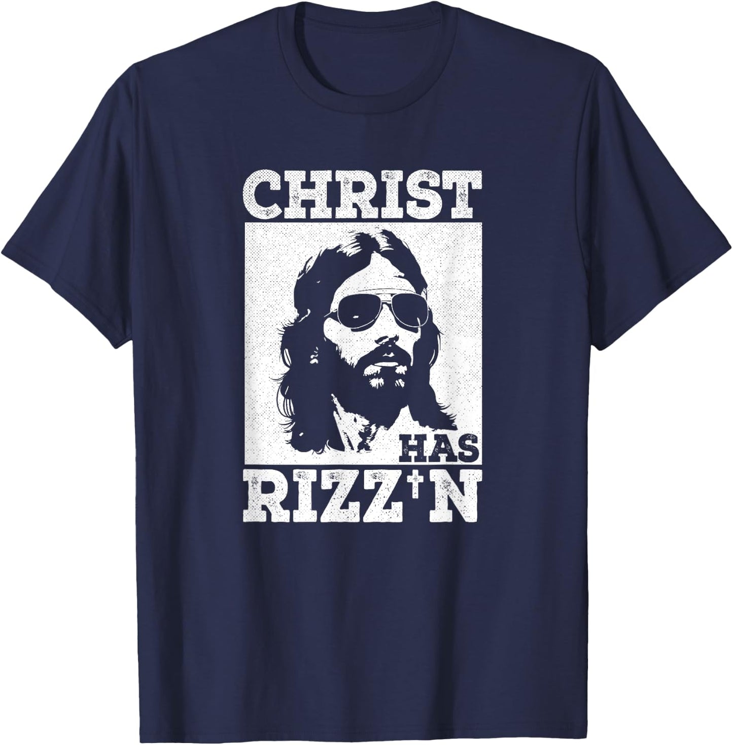 Christ has Rizz'n Risen Cool Jesus Charisma Game Holy Charm T-Shirt - T-Shirt | Navy