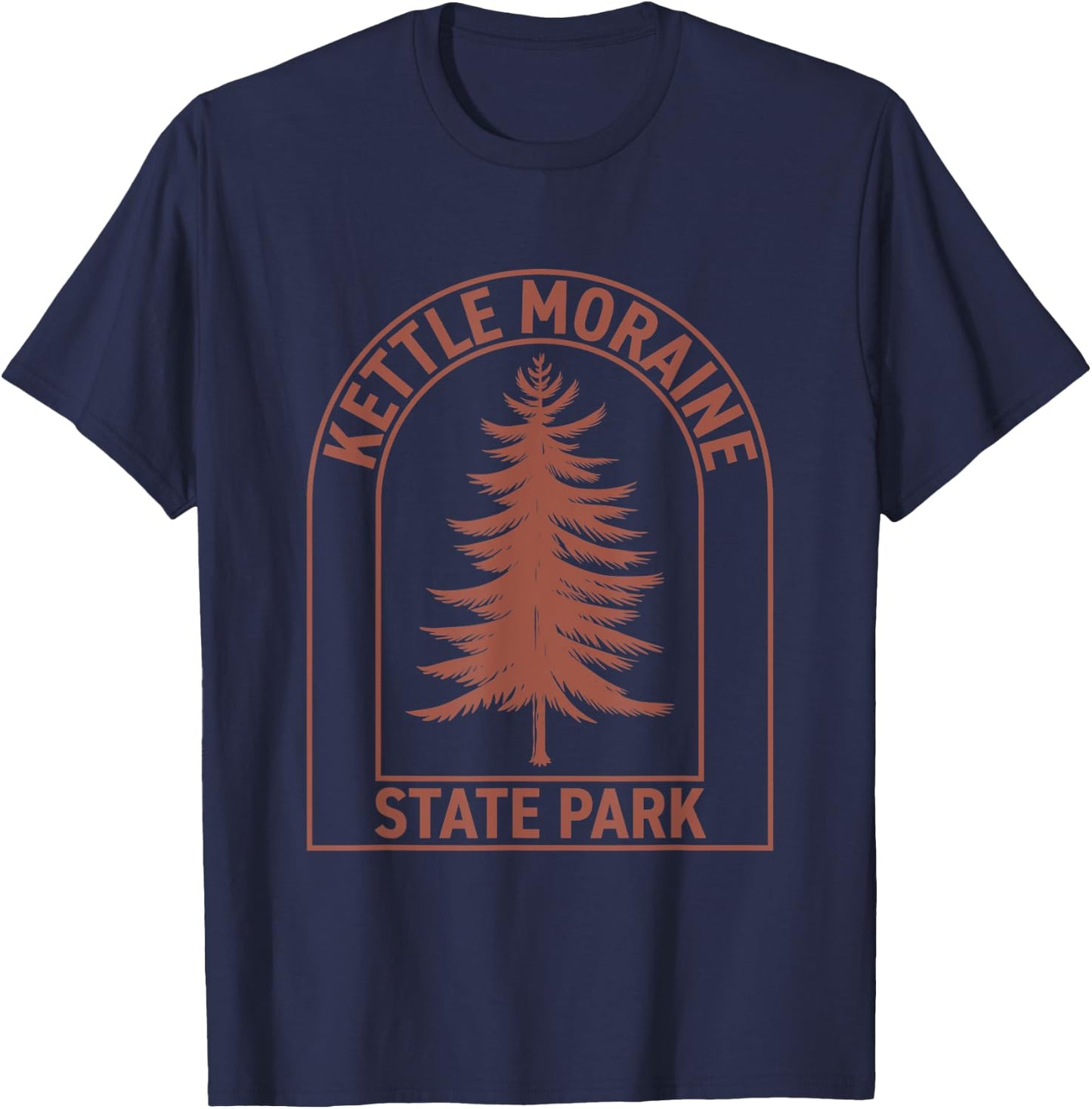 Kettle Moraine State Park Wisconsin Vintage Tree T-Shirt - T-Shirt | Navy