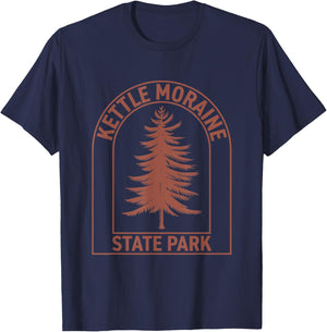 Kettle Moraine State Park Wisconsin Vintage Tree T-Shirt - T-Shirt | Navy