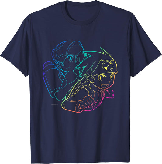 Mega Man Battle Network Gaming Design T-Shirt - T-Shirt | Navy