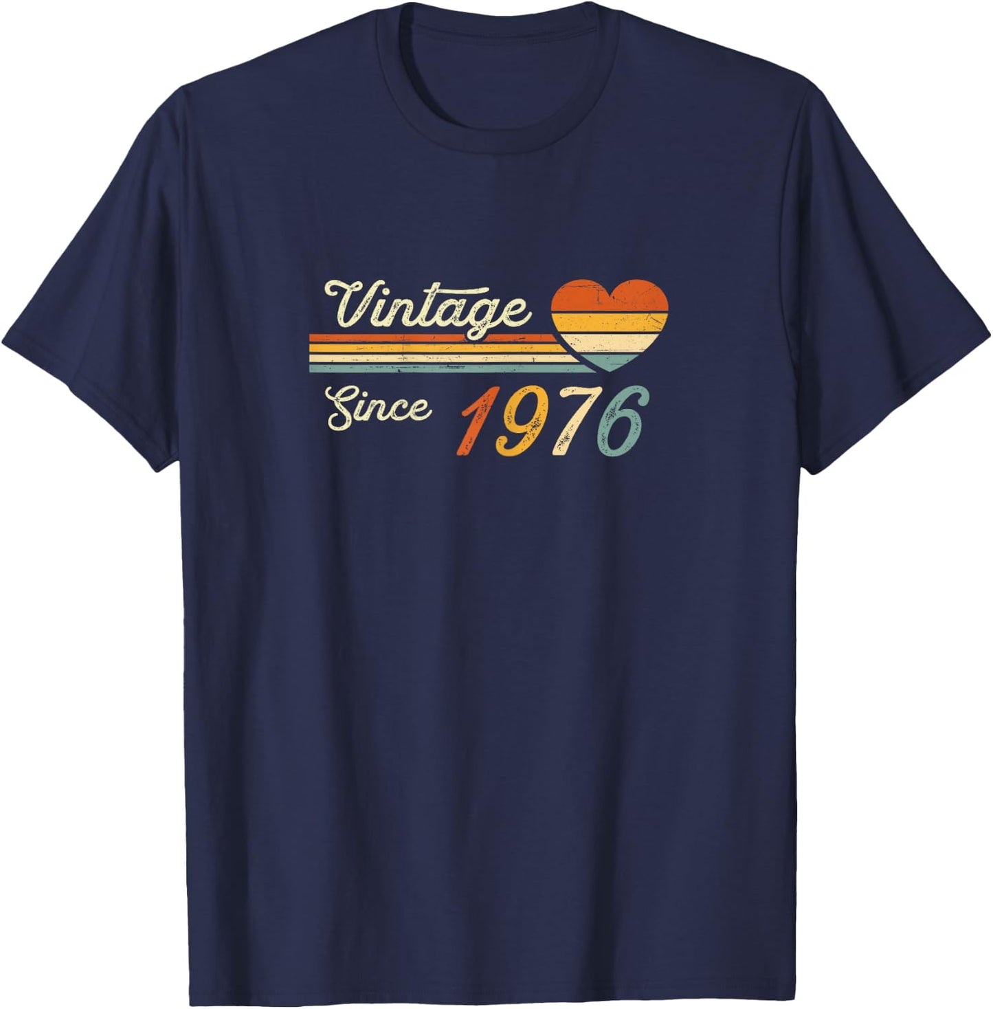 Vintage Born in 1976 Birthday Ladies T-Shirt - T-Shirt | Navy
