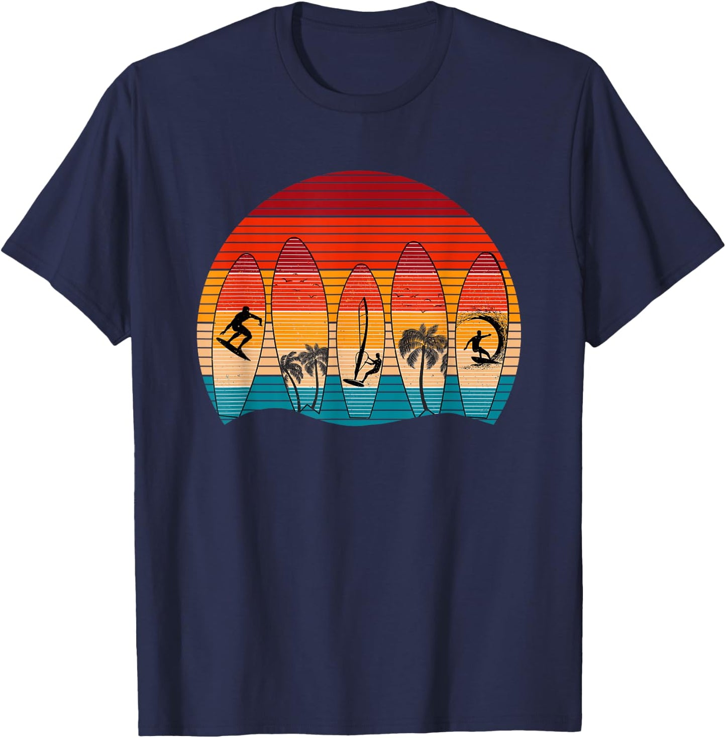 Surf Life Vintage Surfing Retro Beach Surf Board Surfer Women Kids T-Shirt - T-Shirt | Navy