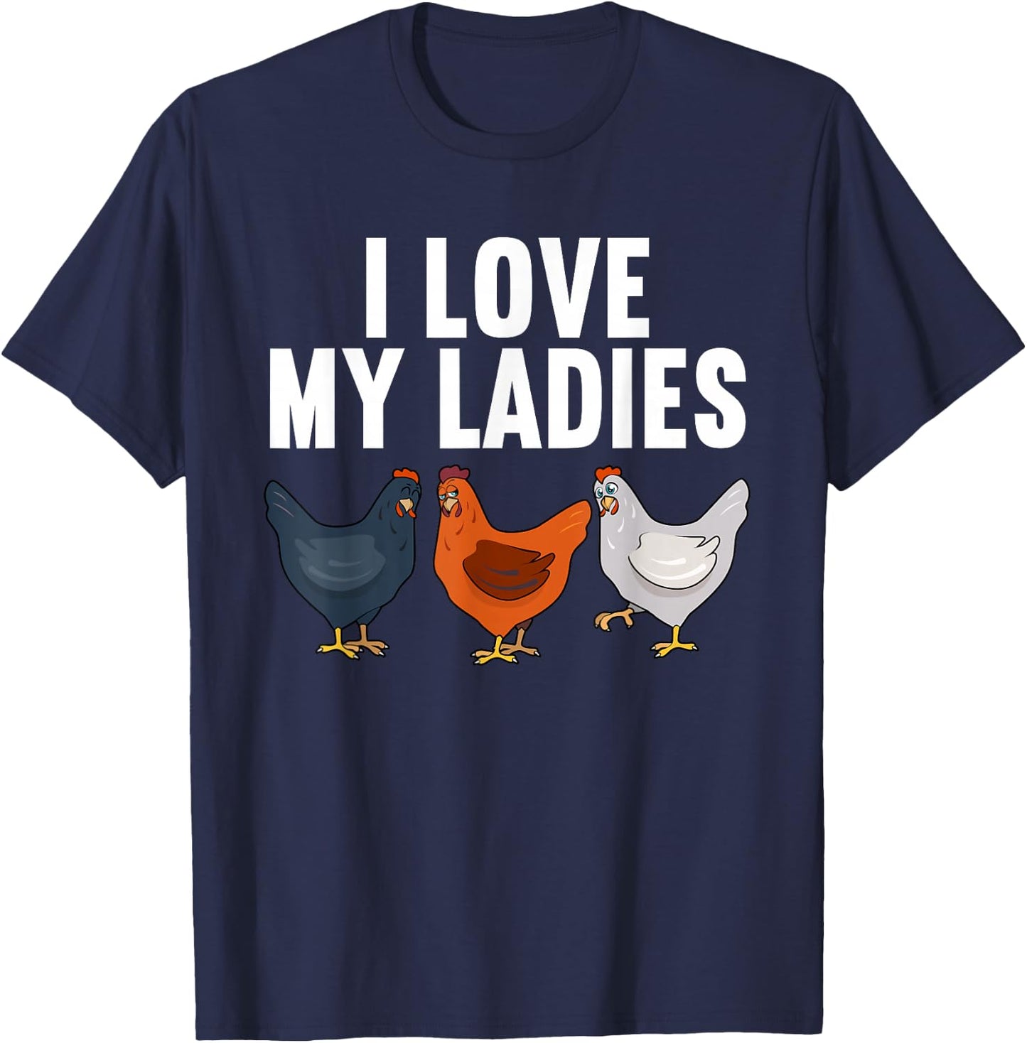 Funny Chicken Art Women Kids Farming Chicken Farmer T-Shirt - T-Shirt | Navy