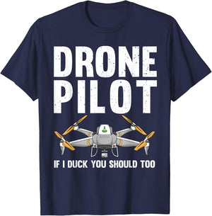 Funny Drone Pilot Design Women Kids Drone Operator T-Shirt - T-Shirt | Navy