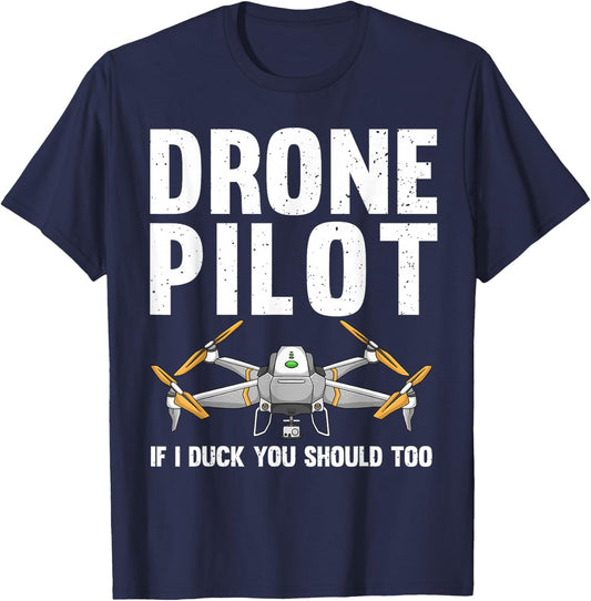 Funny Drone Pilot Design Women Kids Drone Operator T-Shirt - T-Shirt | Navy