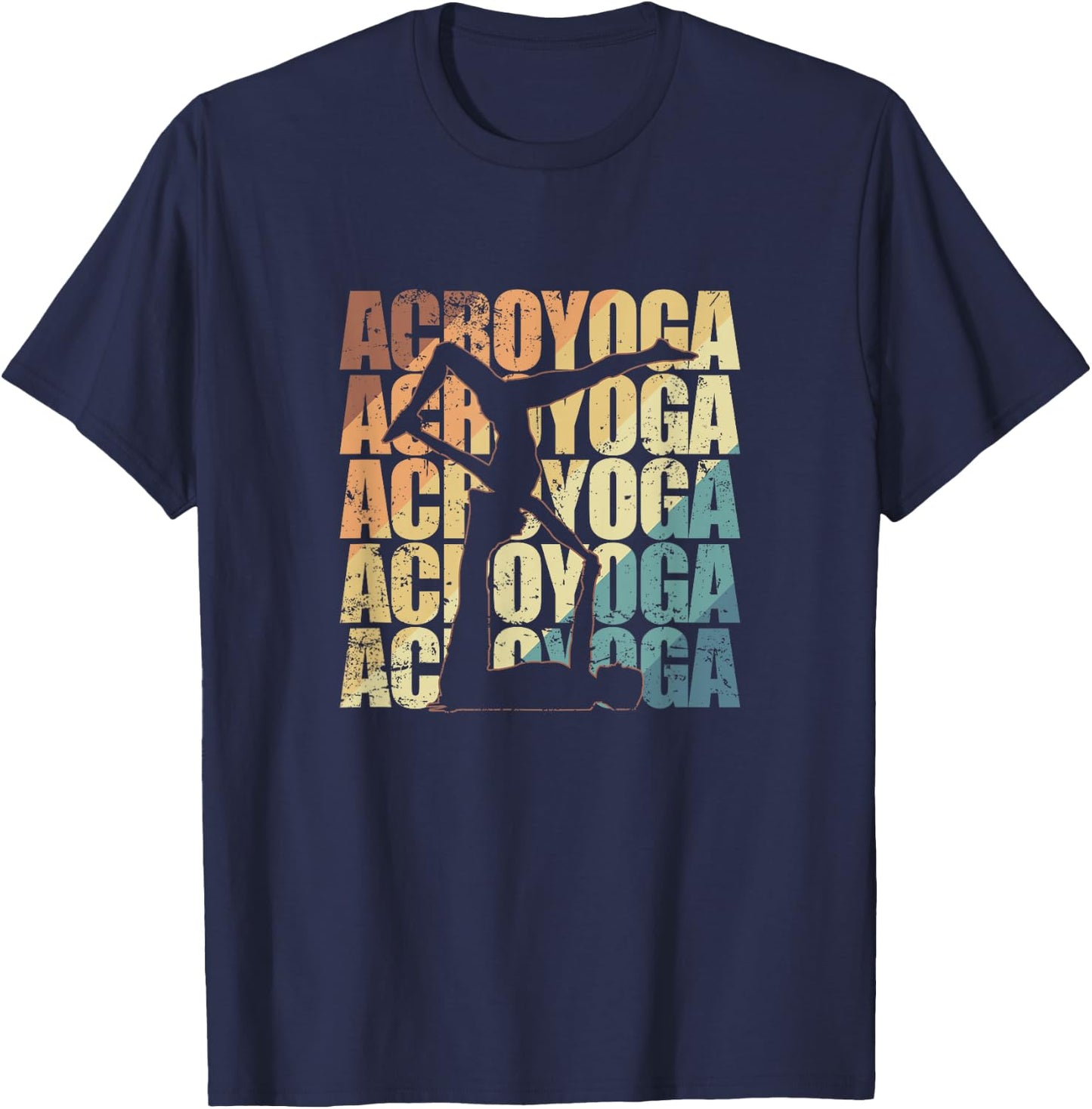 Acroyoga Sport Fitness Balance T-Shirt - T-Shirt | Navy