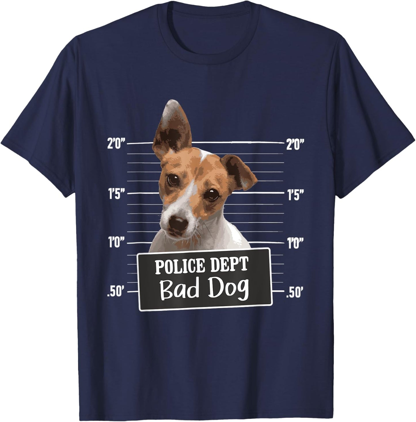 Police Dept Bad Dog - Jack Russell Terrier Puppy Dog Lover Women Kids T-Shirt - T-Shirt | Navy