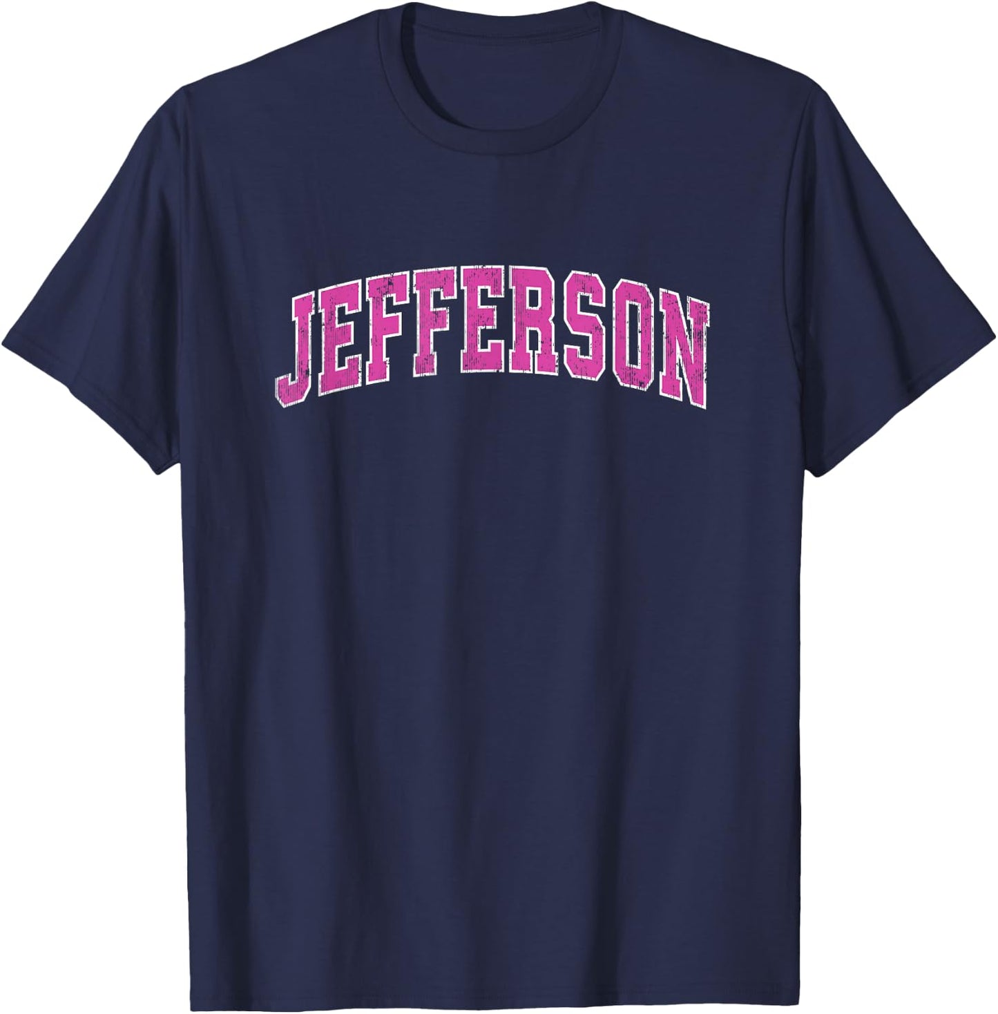 Jefferson New Jersey NJ Vintage Sports Design Pink Design T-Shirt - T-Shirt | Navy