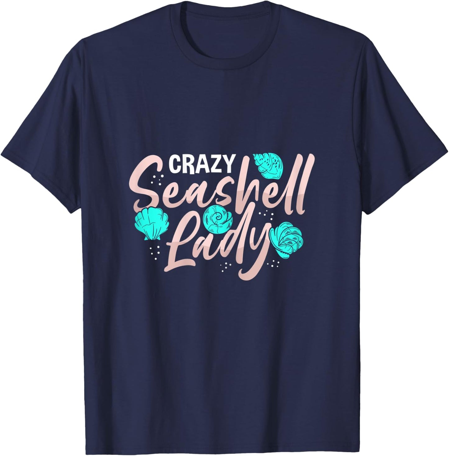 Beachcombing Shell Hunter & Crazy Seashell Lady T-Shirt - T-Shirt | Navy