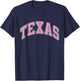 Texas Varsity Style Pink Text T-Shirt - T-Shirt | Navy