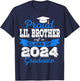 Super Proud Little Brother of 2024 Graduate Awesome Family T-Shirt - T-Shirt | Navy