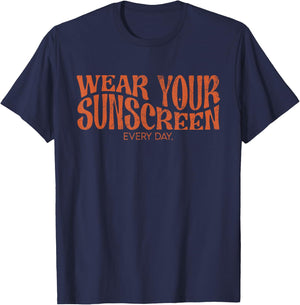 Vintage Wear Your Sunscreen Every Day SPF Dermatologist T-Shirt - T-Shirt | Navy