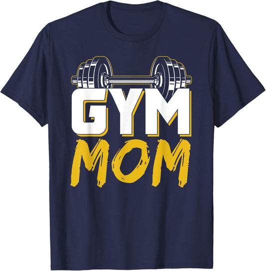 Gym Mom Fitness Training Workout Weightlifting Mother Mommy T-Shirt - T-Shirt | Navy