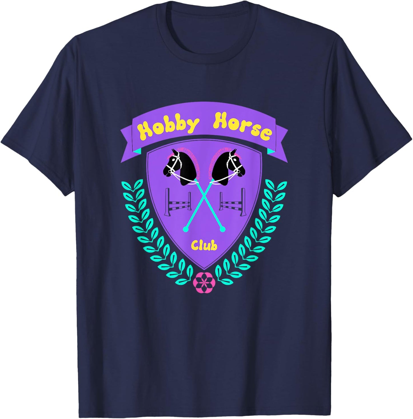 Hobby Horse Club Accessories with Horse and Jumping Obstacle T-Shirt - T-Shirt | Navy
