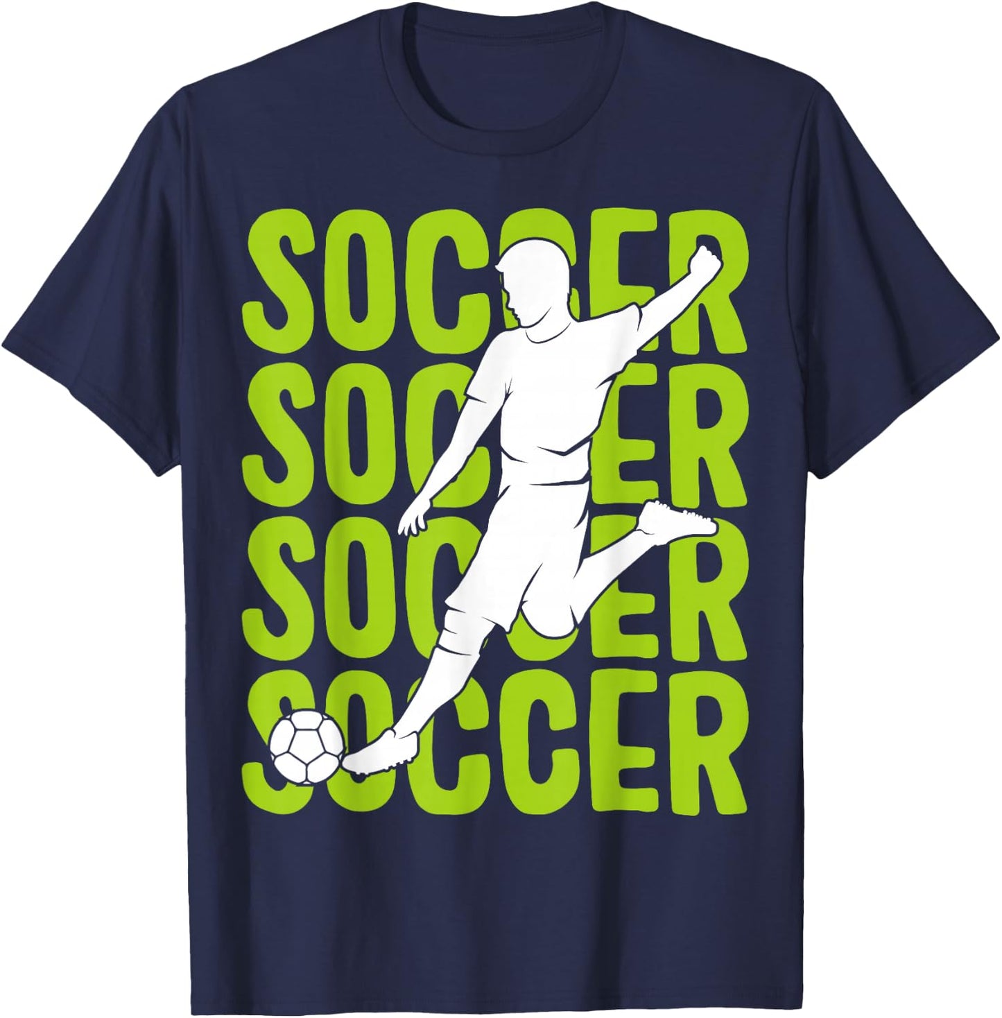 Soccer Boys Men Kids T-Shirt - T-Shirt | Navy