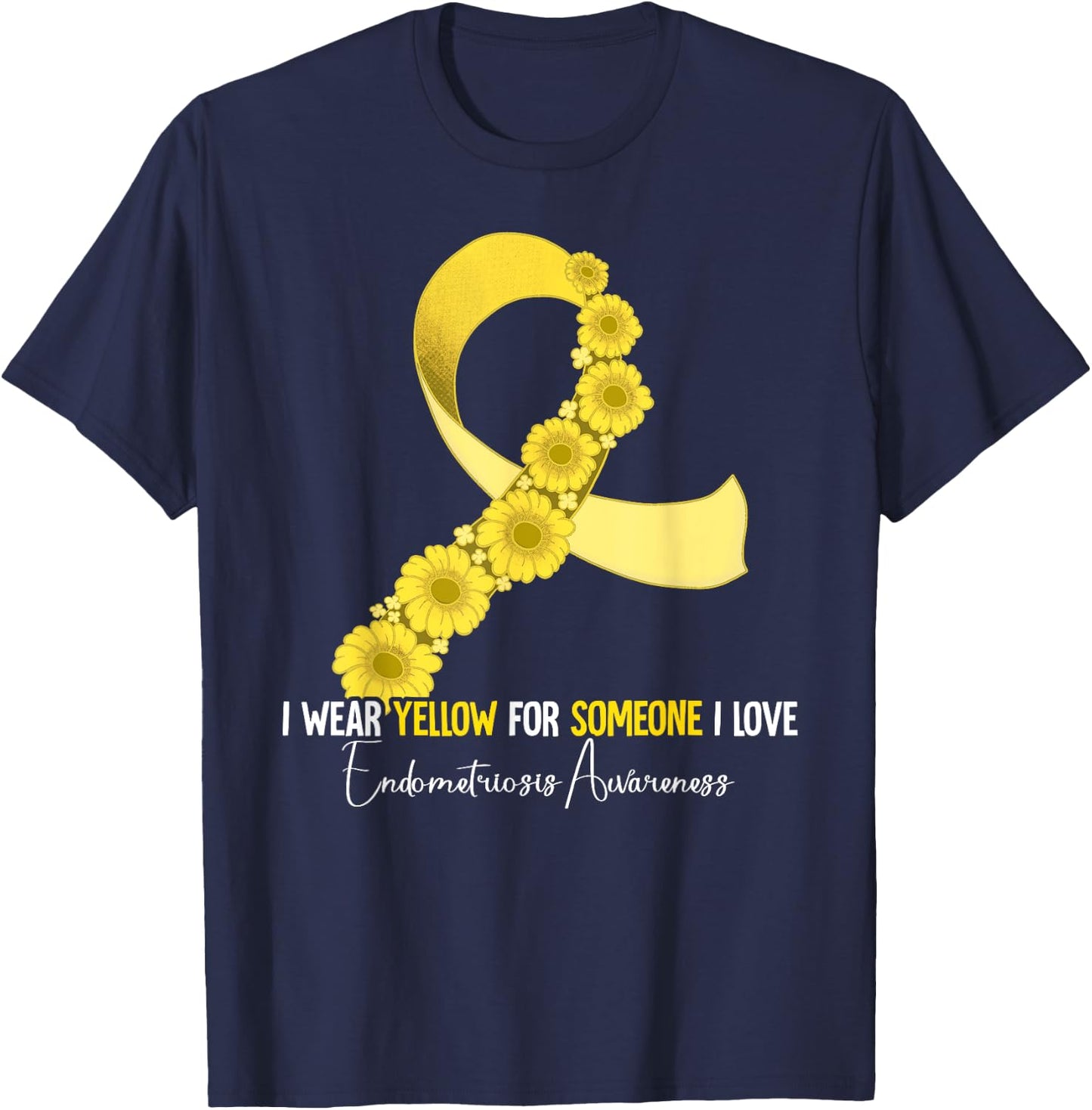 Endometriosis Awareness Gifts Endometriosis Awareness Yellow T-Shirt - T-Shirt | Navy