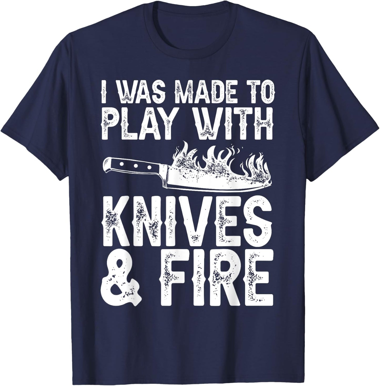 Funny Chef Design Women Knives Play Cooking Lovers T-Shirt - T-Shirt | Navy