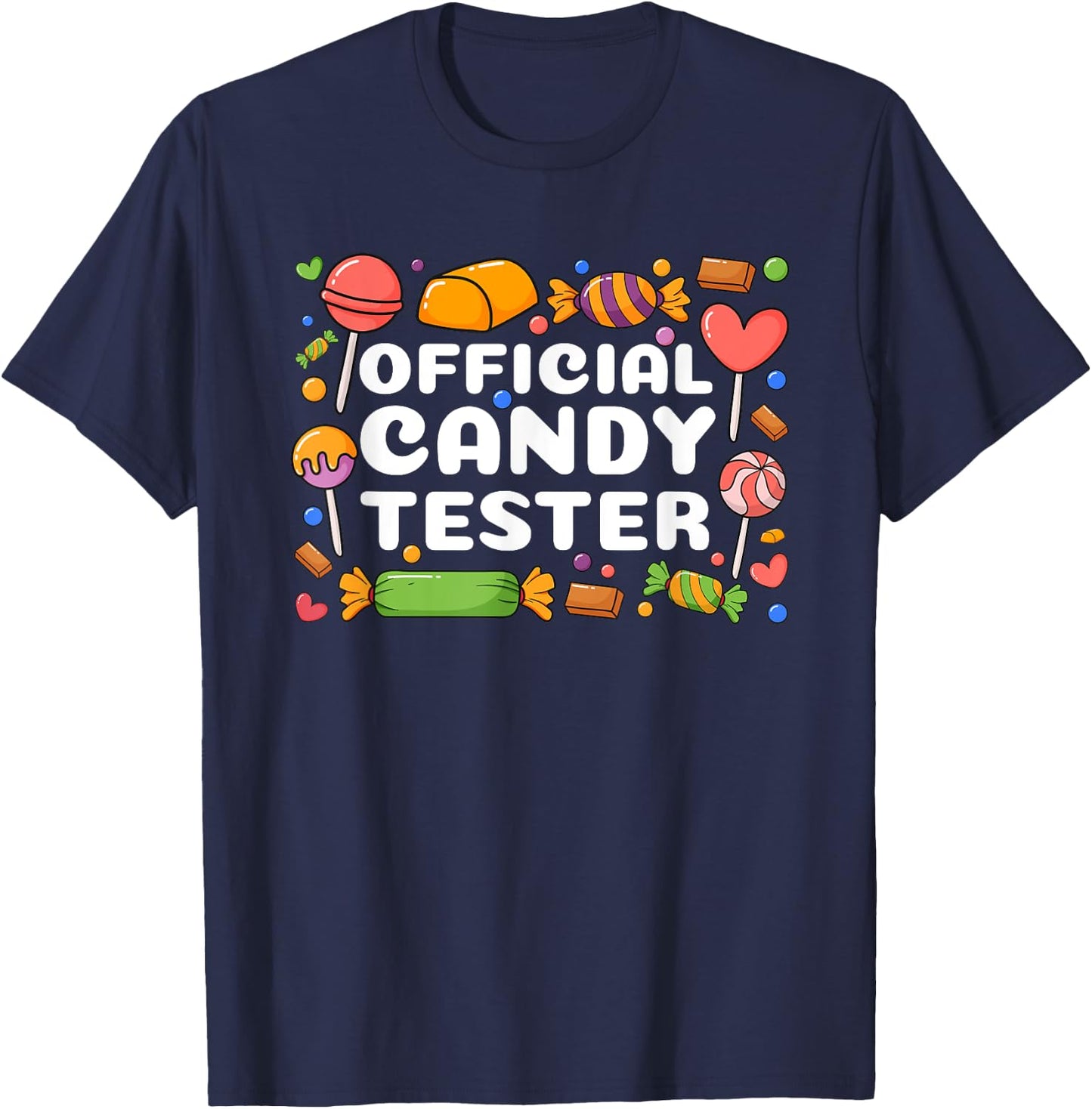 Cool Candy Tester Design Women Kids Candy Lollipop T-Shirt - T-Shirt | Navy