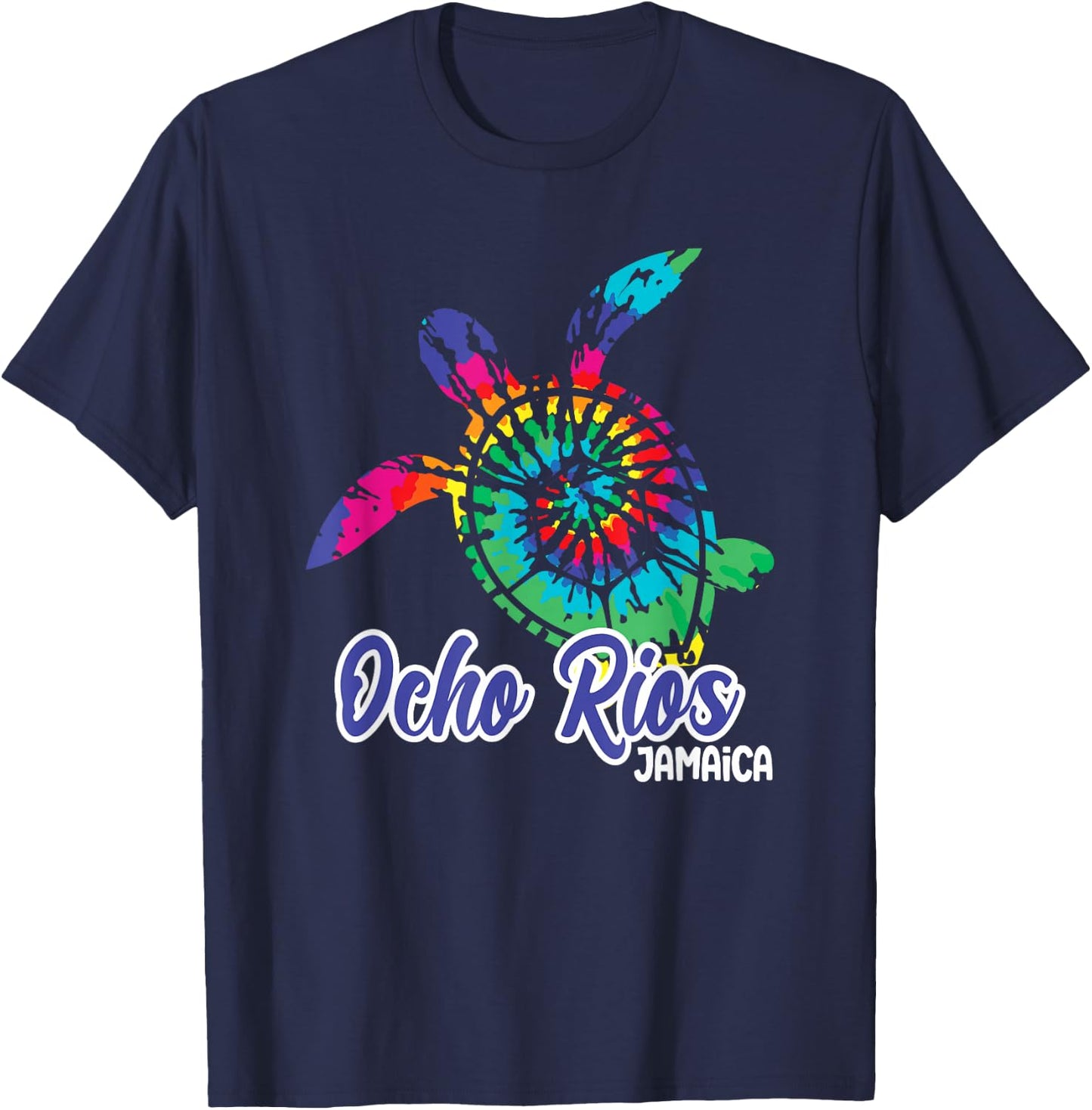 Ocho Rios Souvenirs Jamaica Tie Dye Save Sea Turtle Vacation T-Shirt - T-Shirt | Navy