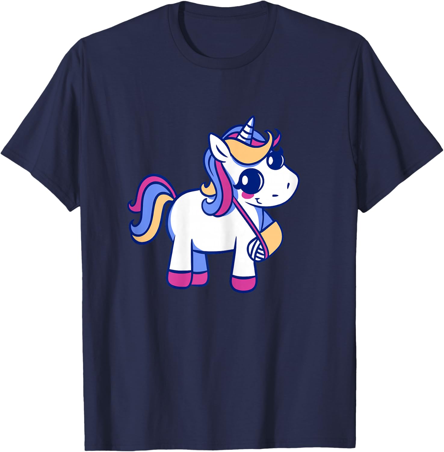 Unicorn Broken Arm for Girls T-Shirt - T-Shirt | Navy