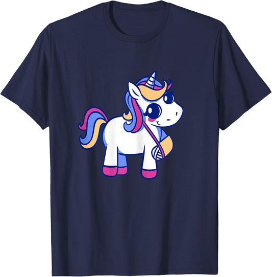 Unicorn Broken Arm for Girls T-Shirt - T-Shirt | Navy