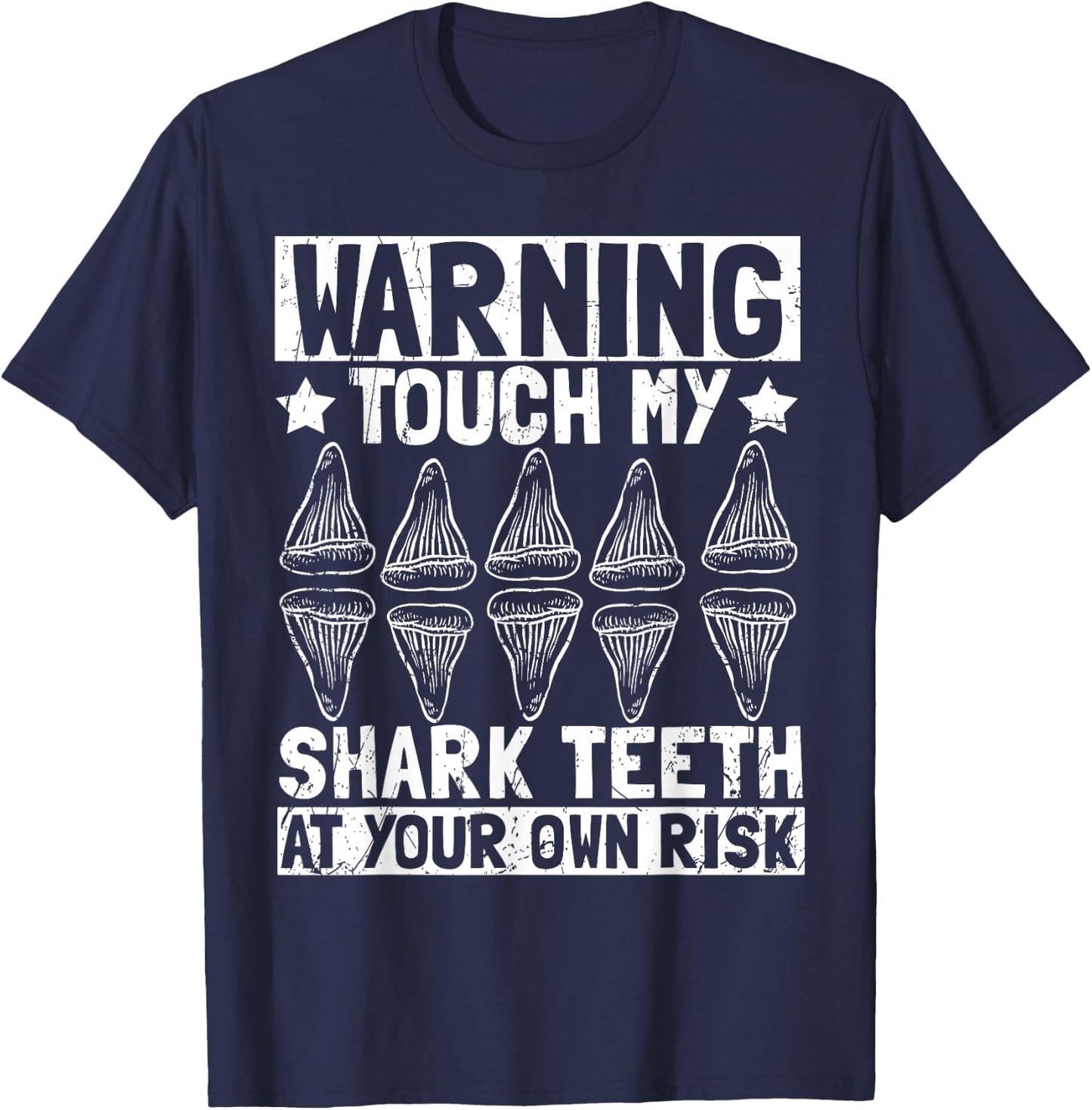 Shark Teeth Collector Collection Container Teeth Hunter T-Shirt - T-Shirt | Navy